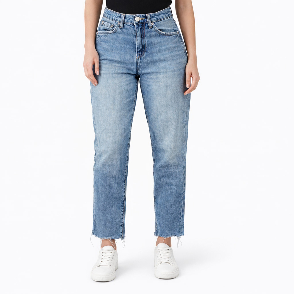 Garage High Rise Mom Jeans Raw Hem Size 3